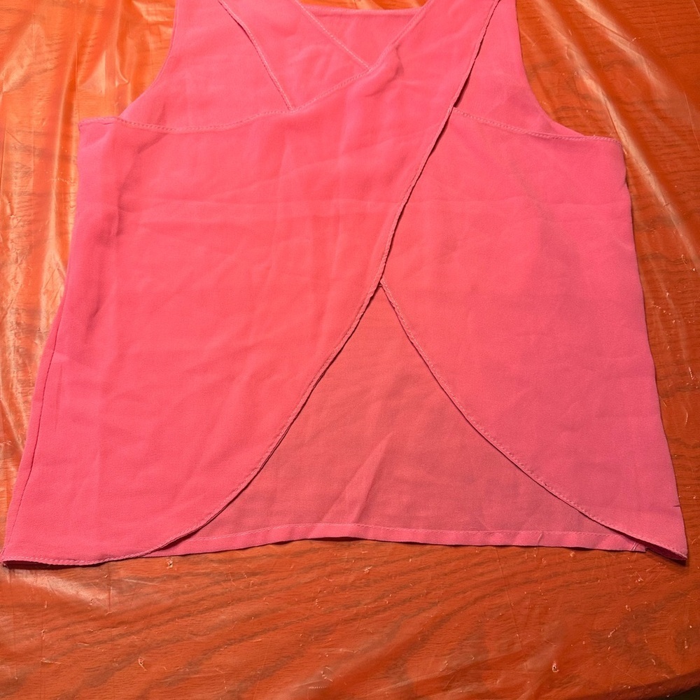 Pink Sleeveless Wrap Top